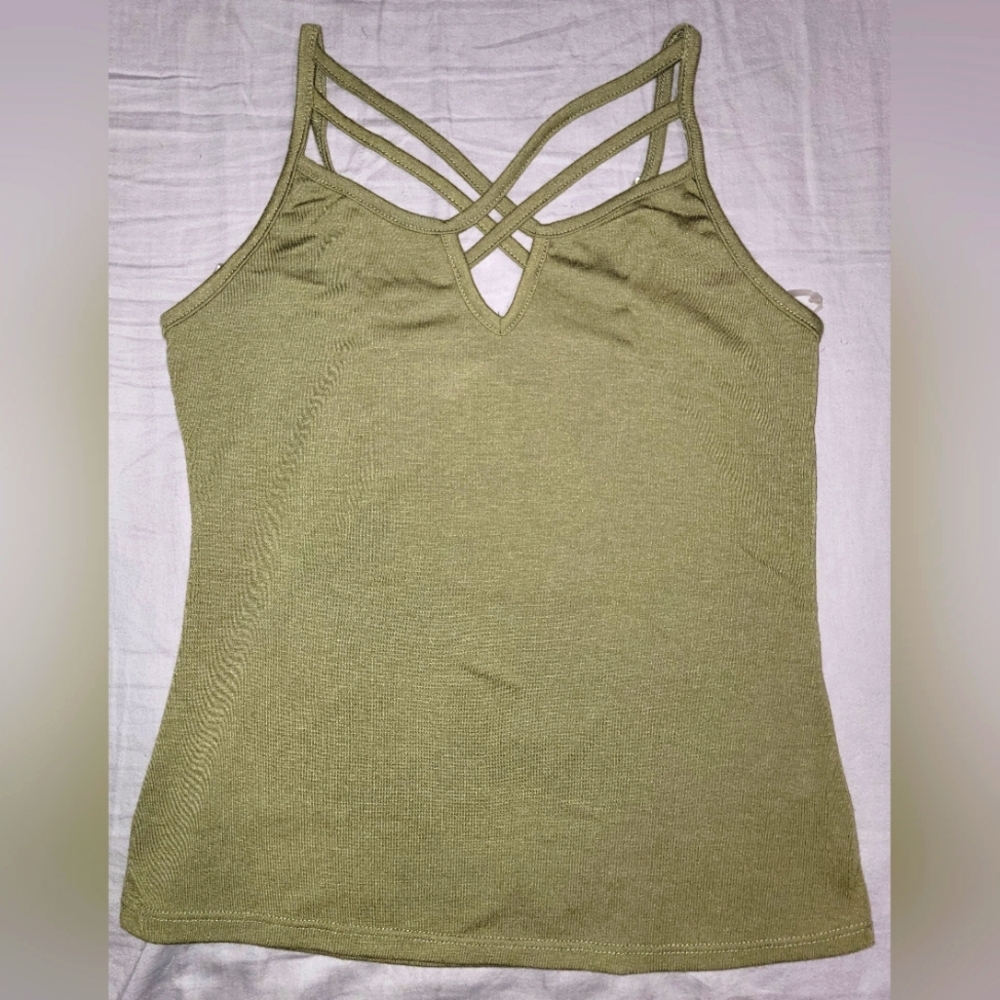Army green tank top
